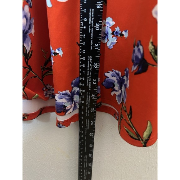 Soprano Floral Sun Dress Red Blue Spaghetti Strap Fit & Flare Mini Summer Small - Picture 6 of 6